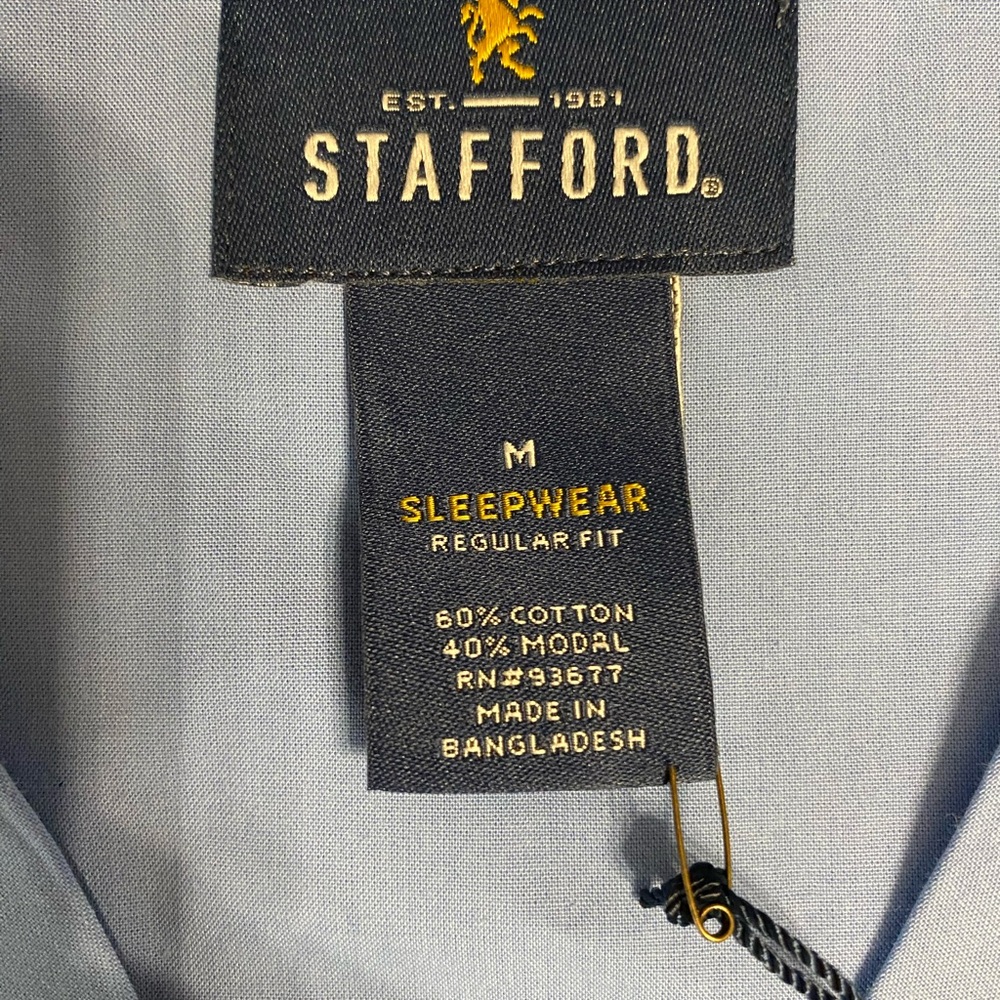 Stafford Mens M 2 piece cotton pajama set NWT - Picture 2 of 7
